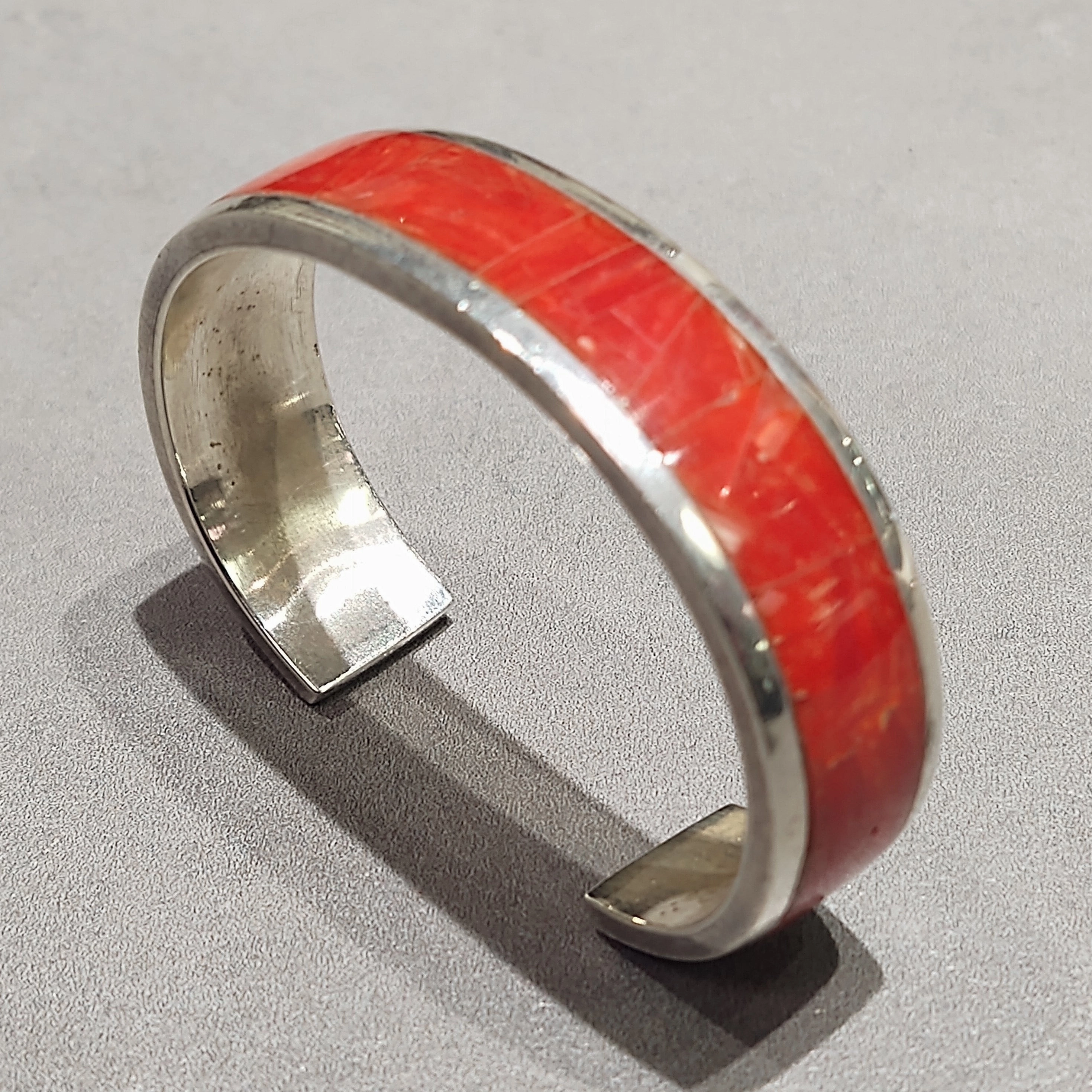 Ronnie Willie Navajo Sterling Silver Coral Bracelet - Handmade Native American Classic Highlight