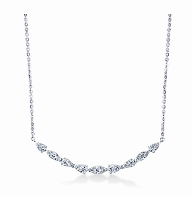 Hearts On Fire 18K White Gold  Diamond Aerial Dewdrop  Pendant with a 18K White Gold Cable Link Necklace (0.50ctw) Budget-Friendly Style