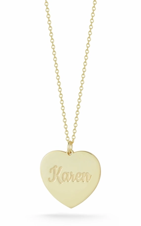 Holiday look Lightweight Adornment Engraved Heart Necklace