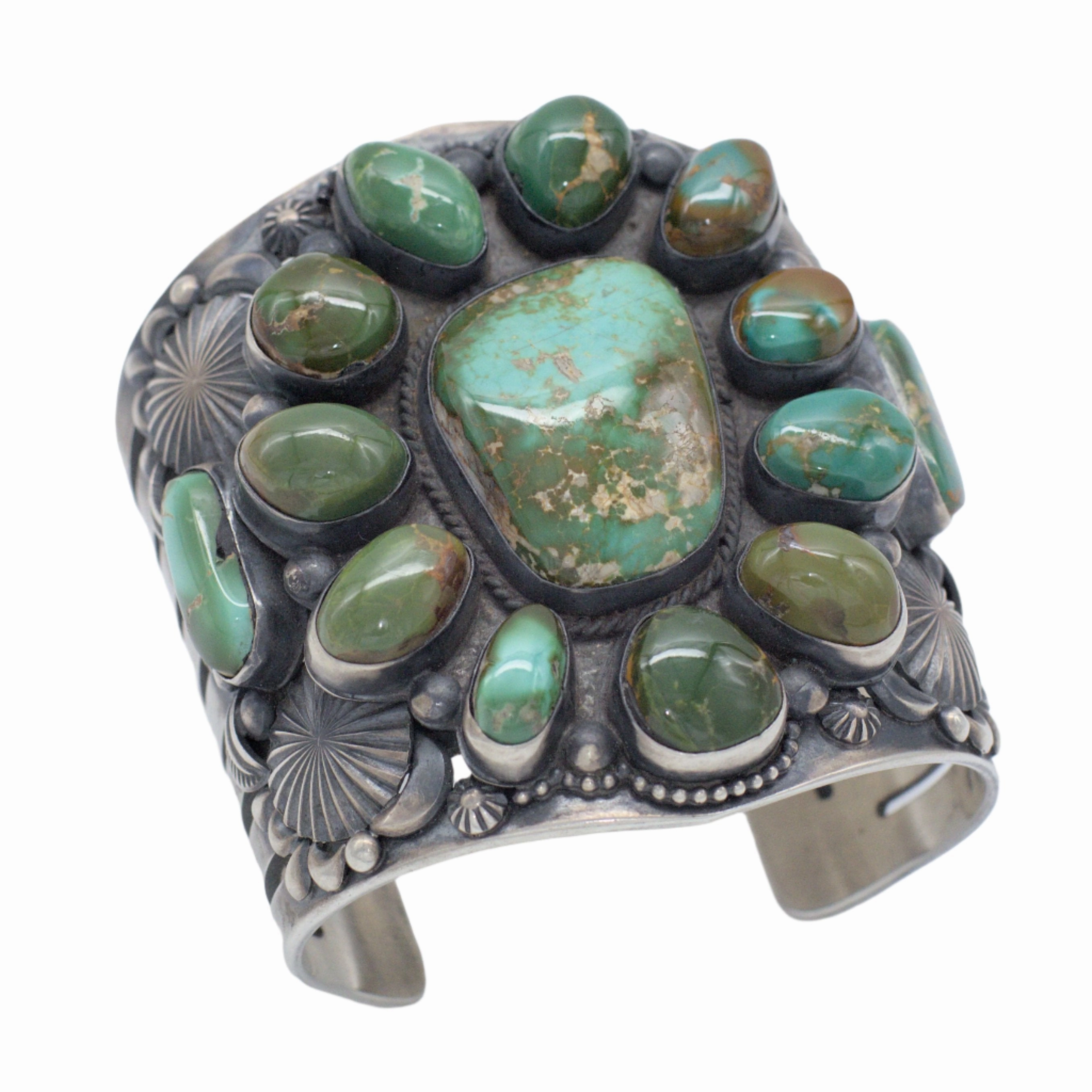Delbert Gordon Handmade Navajo Sterling Silver Royston Turquoise Bracelet Evening Accessory