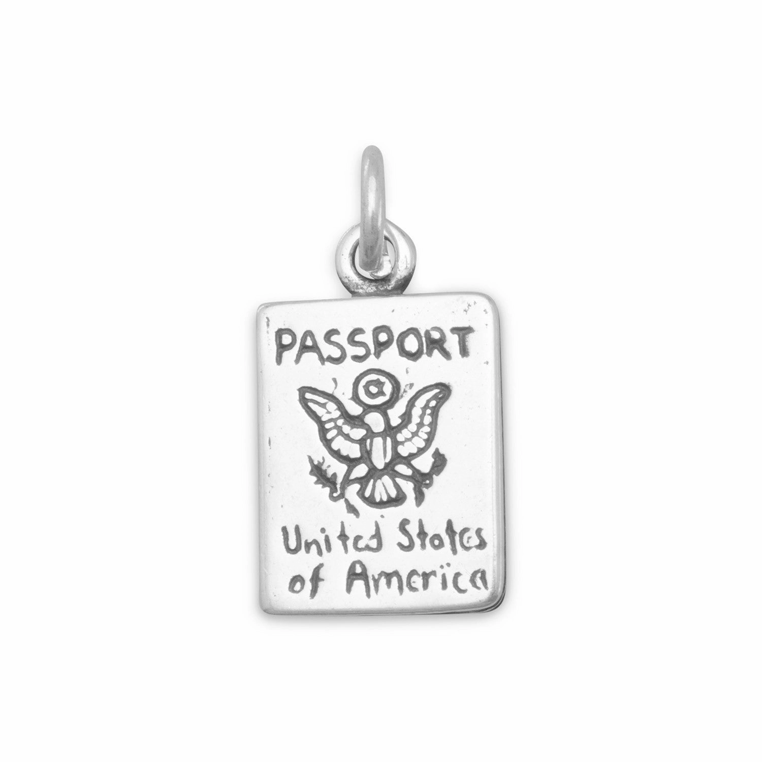 USA Passport Charm Sterling Silver Travel Model Ready Fashionable Style