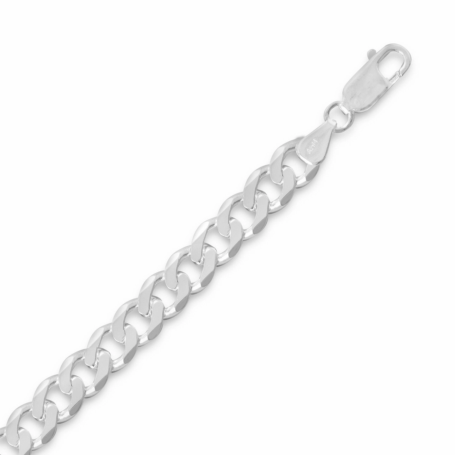 Fashion pieces Modern Radiance Beveled Curb Chain Bracelet 7mm 180 Sterling Silver