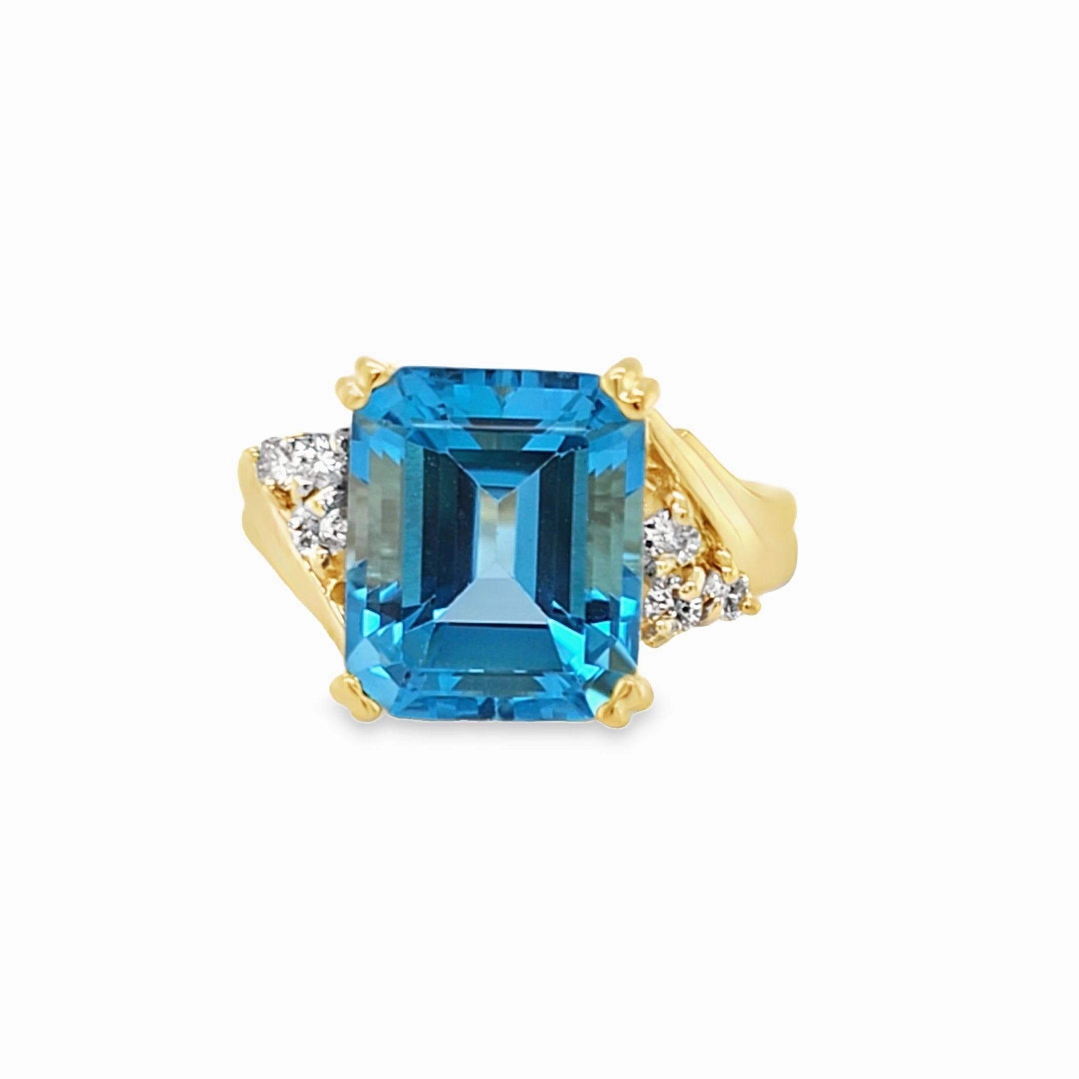 Swiss Blue Topaz Ring Winter Decoration Attractive Detail
