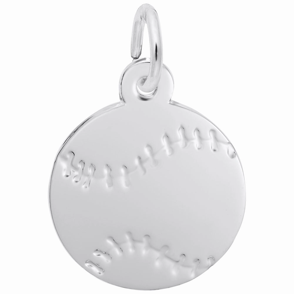 Sophisticated Jewelry Design Cool Finish Flat Baseball Charm