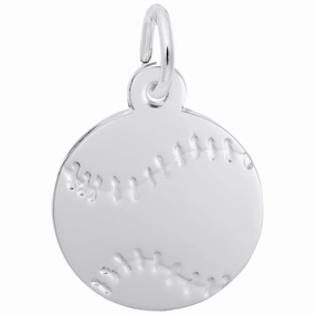 Sophisticated Jewelry Design Cool Finish Flat Baseball Charm
