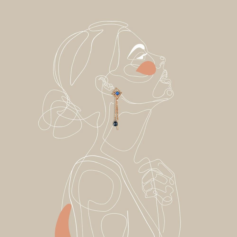 Classic Pairing Lab Opal & London Blue Topaz Rose Gold Earrings