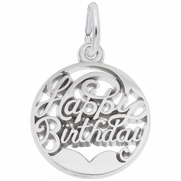 Elegant Spark Happy Birthday Open Disc Charm