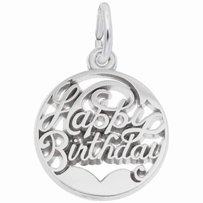 Elegant Spark Happy Birthday Open Disc Charm