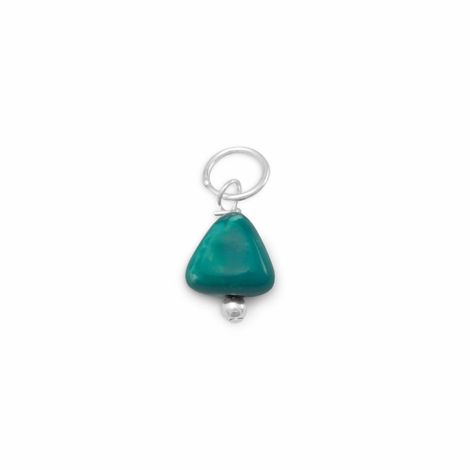 Sterling Silver Reconstituted Turquoise Nugget December Charm Handmade Shine Fashion Elegance
