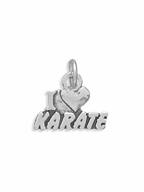 Radiant Finish I Love Karate Sterling Silver Charm - Made in the USA