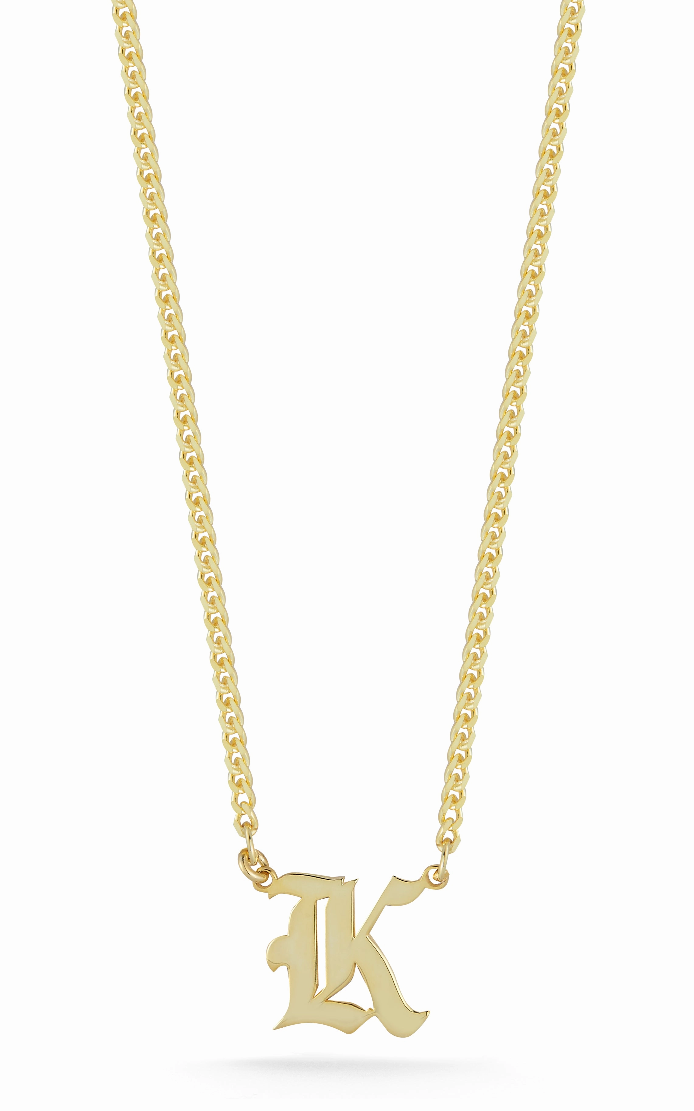 Bright Mood Cuban Gothic Initial Necklace