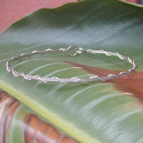Sterling Silver Thin Wire Wrapped Stackable Bracelet  SSwa Unforgettable Composites