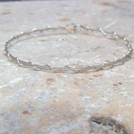 Instant Vision Sterling Silver Thin Wire Wrapped Stackable Bracelet  SSwa