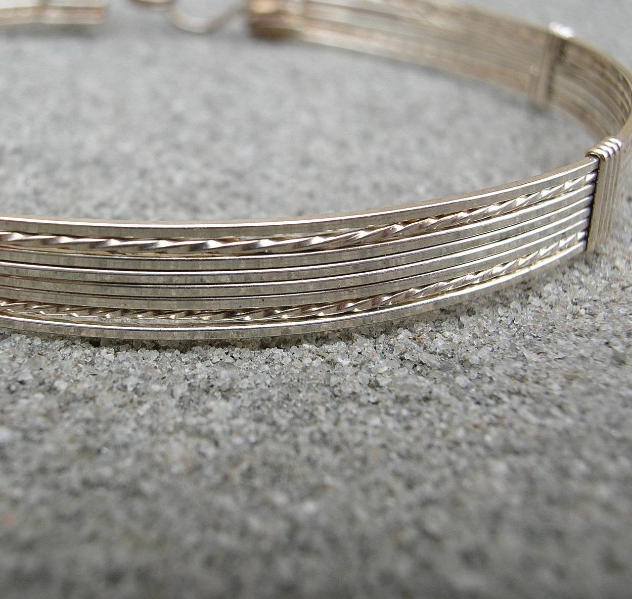 Sustainable Finds Classy Sterling Silver Wire Wrapped Stackable Bracelet  STSSSSTS