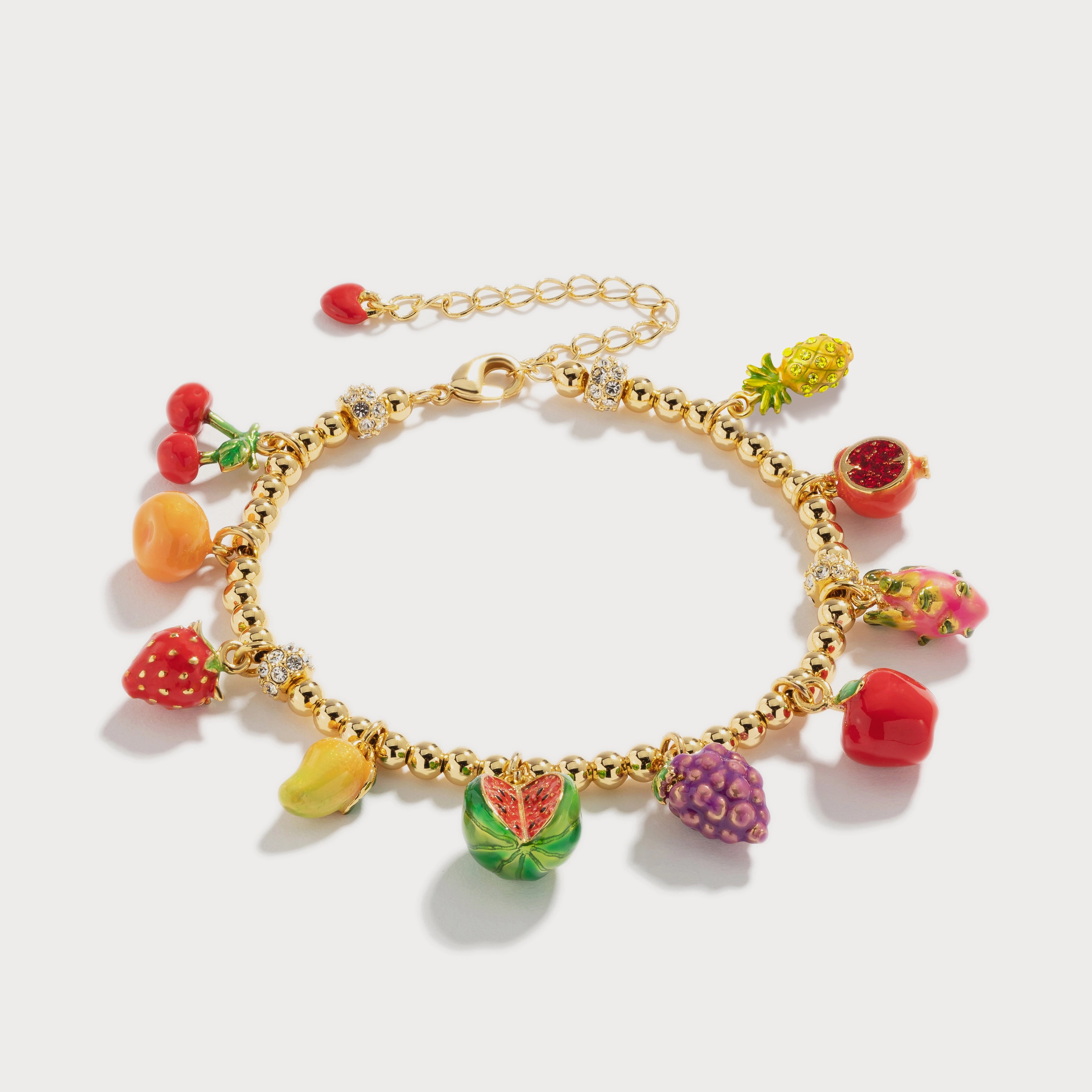 Classic Pairing Shining Edge Fruit Basket Enamel Bracelet