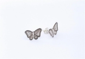 Edgy Detail Timeless Craftwork Detailed Sterling Butterfly Studs