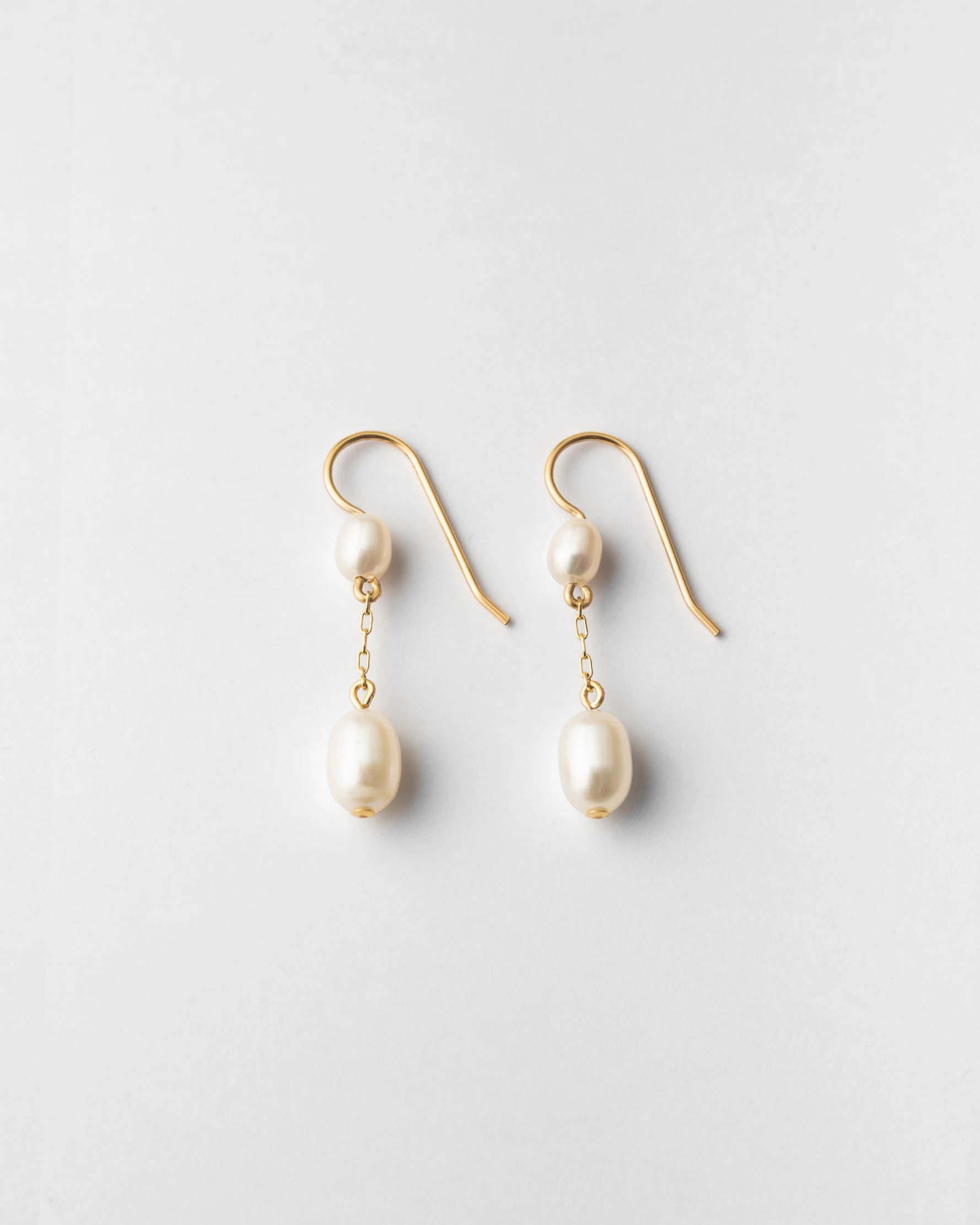 Deux Pearl Drop Earrings Radiant Look