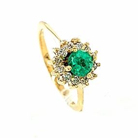Diamond Halo Emerald Ring Safe Item