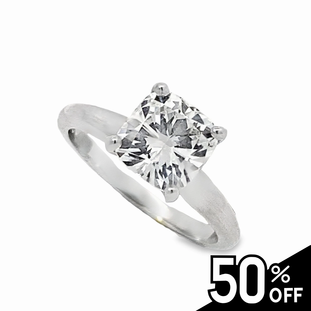 Classic Presence Die Struck Classic Cushion Cut Solitaire Engagement Ring