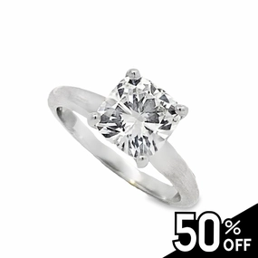 Classic Presence Die Struck Classic Cushion Cut Solitaire Engagement Ring