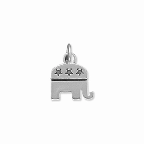 Republican Elephant Charm Sterling Silver - Made in the USA Charming Jewelry Shine Elegant Sparkle