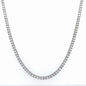 Youthful Energy Bremer Jewelry Round Shape Diamond 14K White Gold Riviera Necklace (5.85ctw)