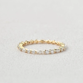 Refined Gifts Moissanite Yellow Gold Full Eternity Ring
