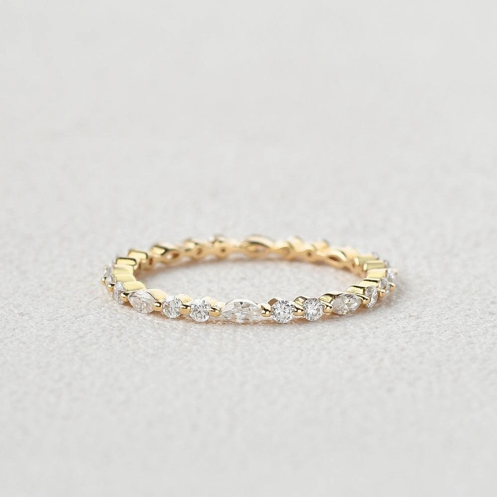 Refined Gifts Moissanite Yellow Gold Full Eternity Ring