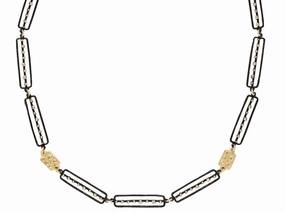 Amazing Piece Delicate Design Dotted Link Necklace - Bronze