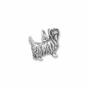 Dog Breed - Yorkshire Terrier Charm Sterling Silver Feminine Touch