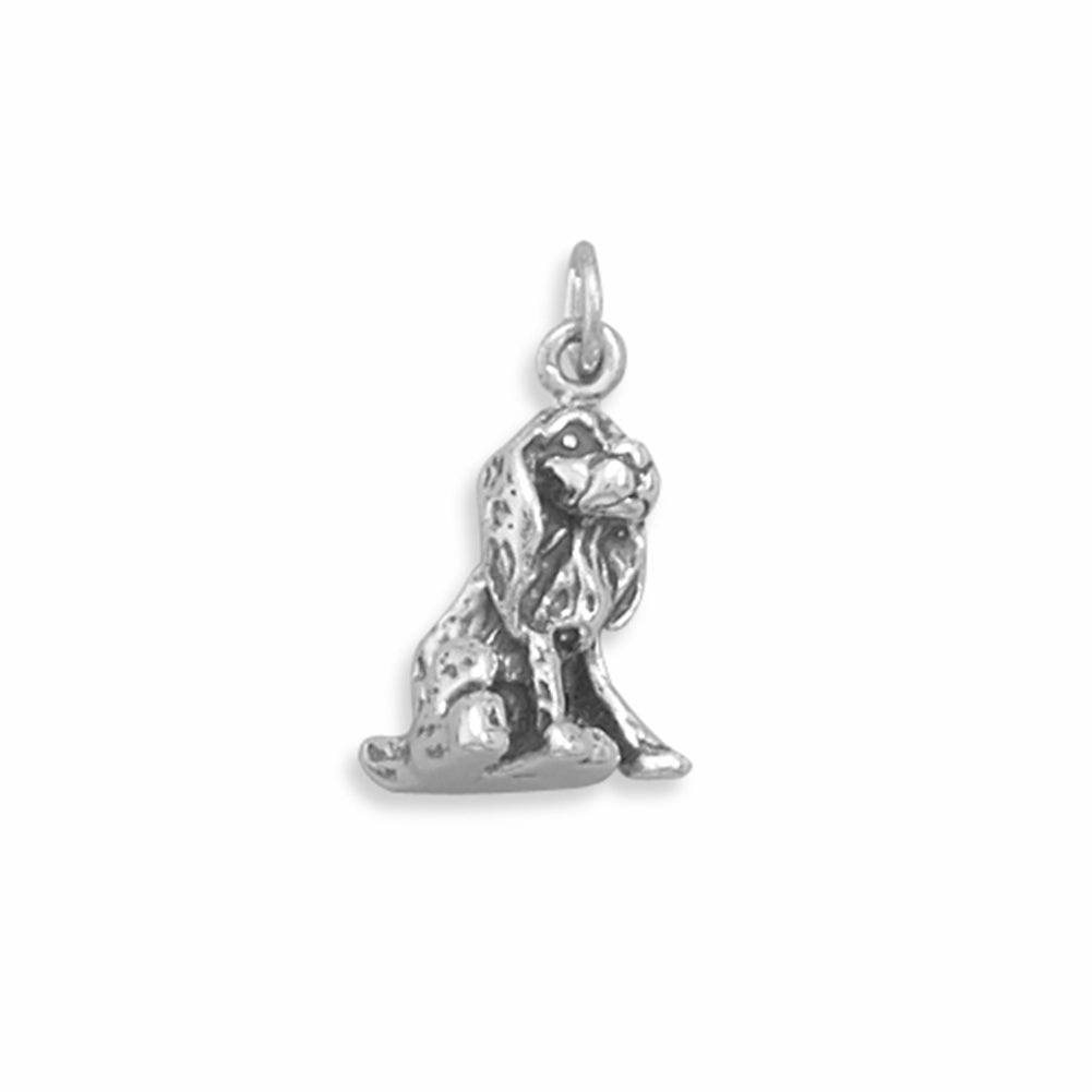 Statement Shine Charming Features Dog Breed Cocker Spaniel Charm Sterling Silver, Made in the USA