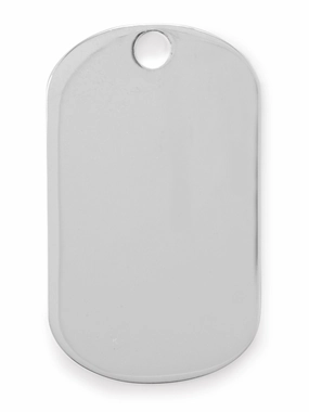 Dog Tag Pendant Engraveable Rhodium on Sterling Silver, Pendant Only Day To Day Sparkling finish