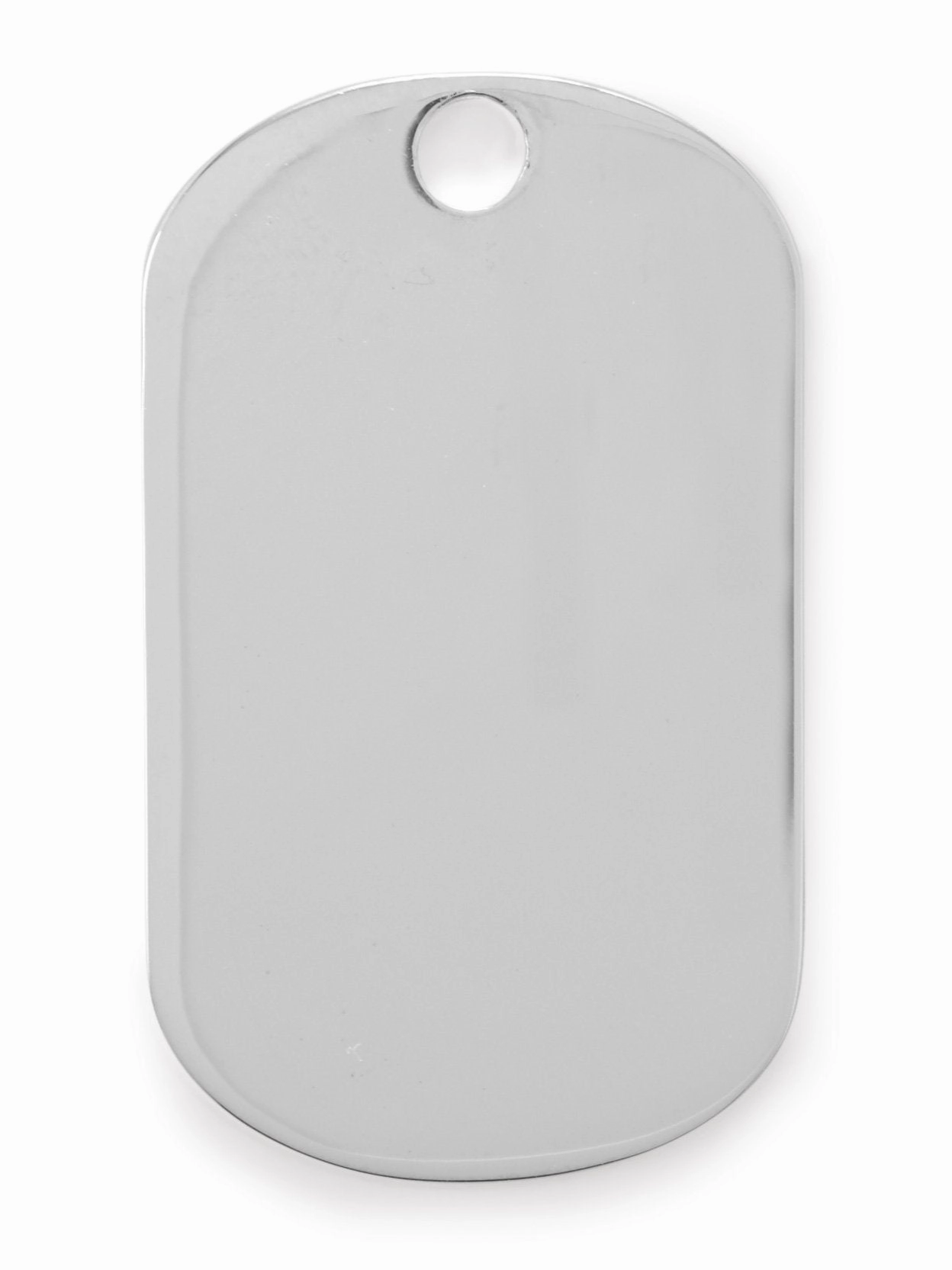 Dog Tag Pendant Engraveable Rhodium on Sterling Silver, Pendant Only Day To Day Sparkling finish