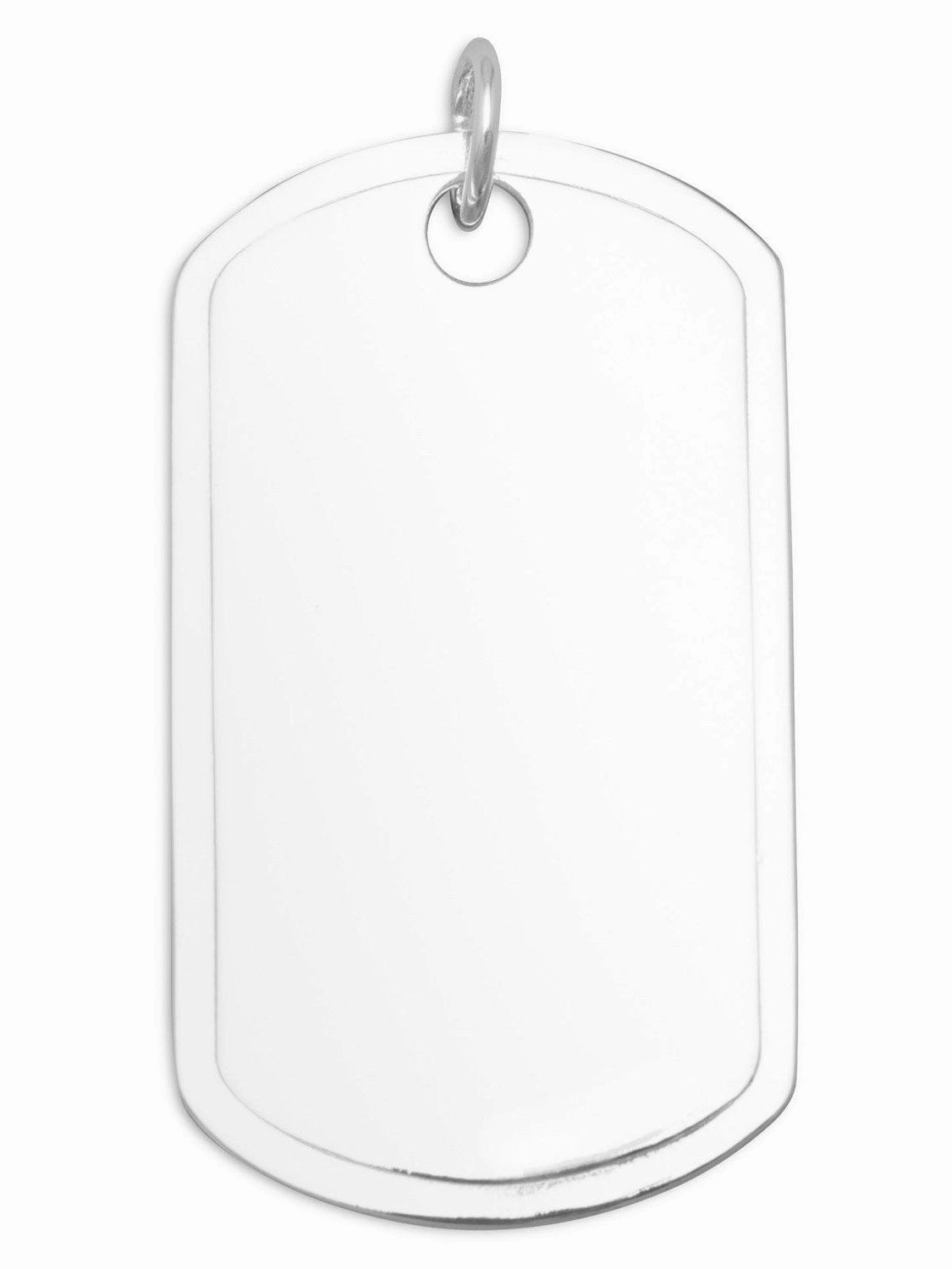 Dog Tag Pendant Engraveable Sterling Silver, Pendant Only Gentle Radiance Dazzling Craft