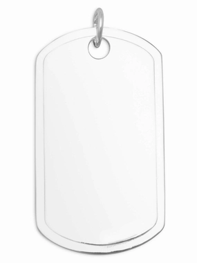 Dog Tag Pendant Engraveable Sterling Silver, Pendant Only Gentle Radiance Dazzling Craft