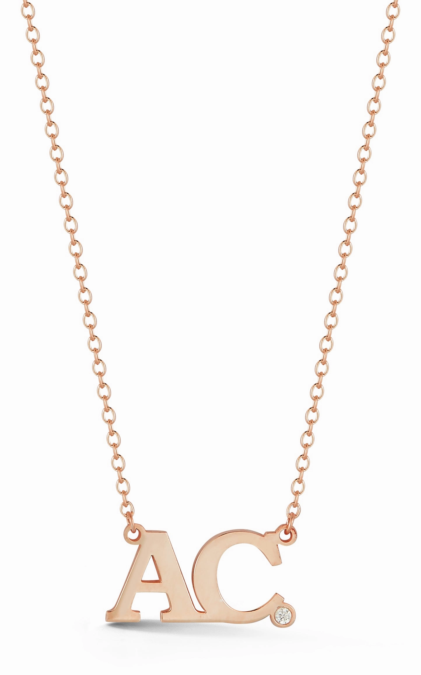 Creative Soul Handmade Adornment Double Initial Block Name Necklace