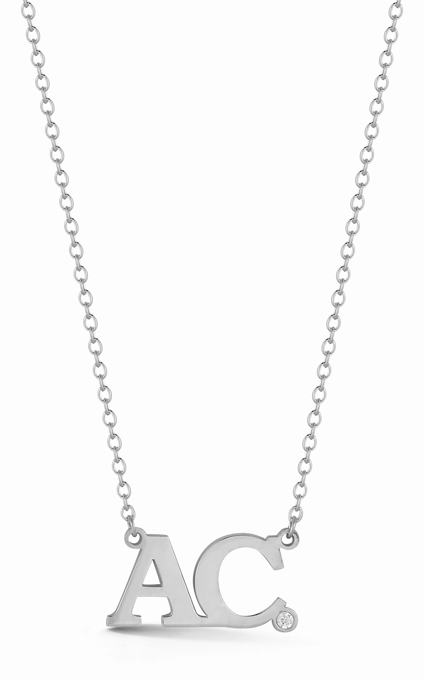 Double Initial Block Name Necklace Spring Piece