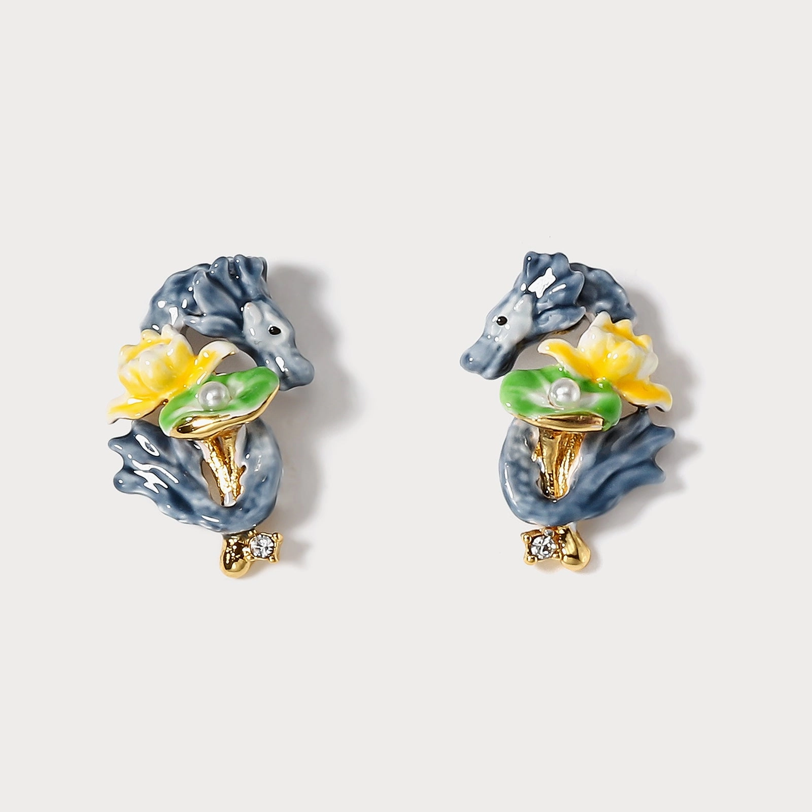 Dragon Lotus Earrings Ornate Accent