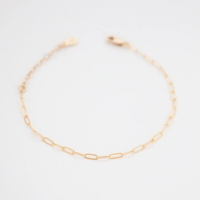 Worldwide Mixes Reputable Combinations Drawn Chain Bracelet - 14K Solid Gold