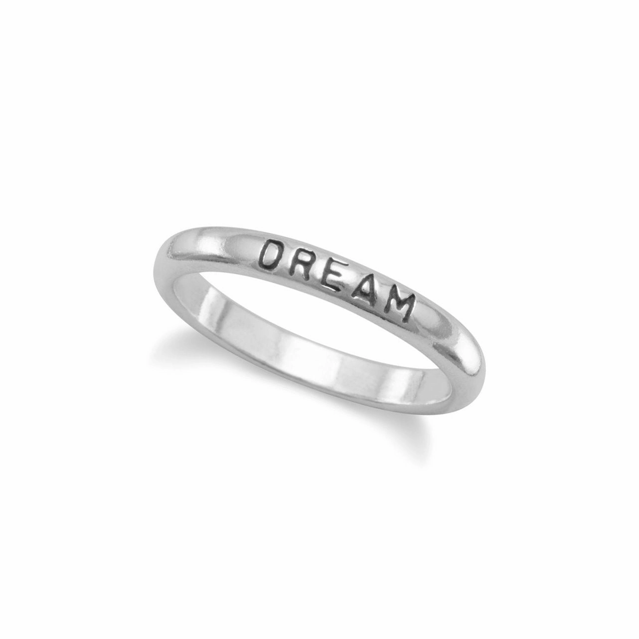 DREAM Band Ring Sterling Silver - Made in the USA Clean Lines Rainbow Hue