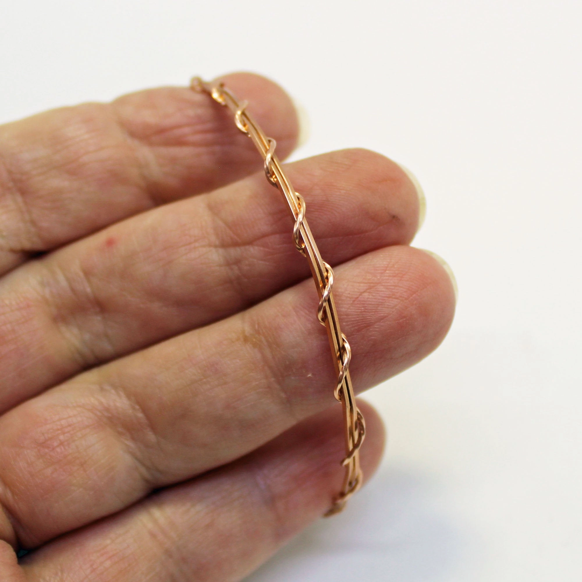 Artistic Rebel 14kt Rose Gold Filled Thin Wire Wrapped Stackable Bracelet  SSwa