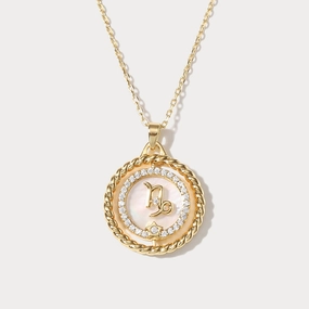 Linked Chain Urban Teen Capricornus Galaxy Constellation Pendant Necklace