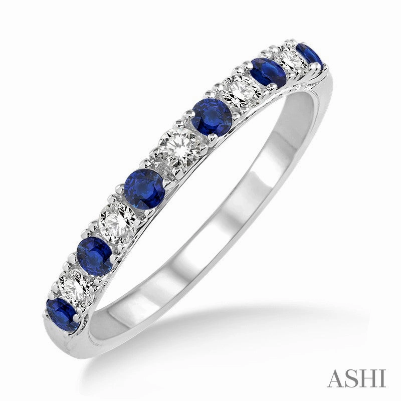Beautiful Aesthetic Diamond & Sapphire Stackable Band