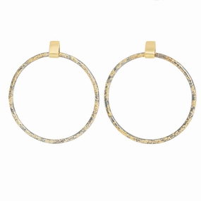 Star-Shaped Accessory Holiday Accessory Dusted Orb Front-Facing Hoops - 22k/18k Gold, Oxidized Silver