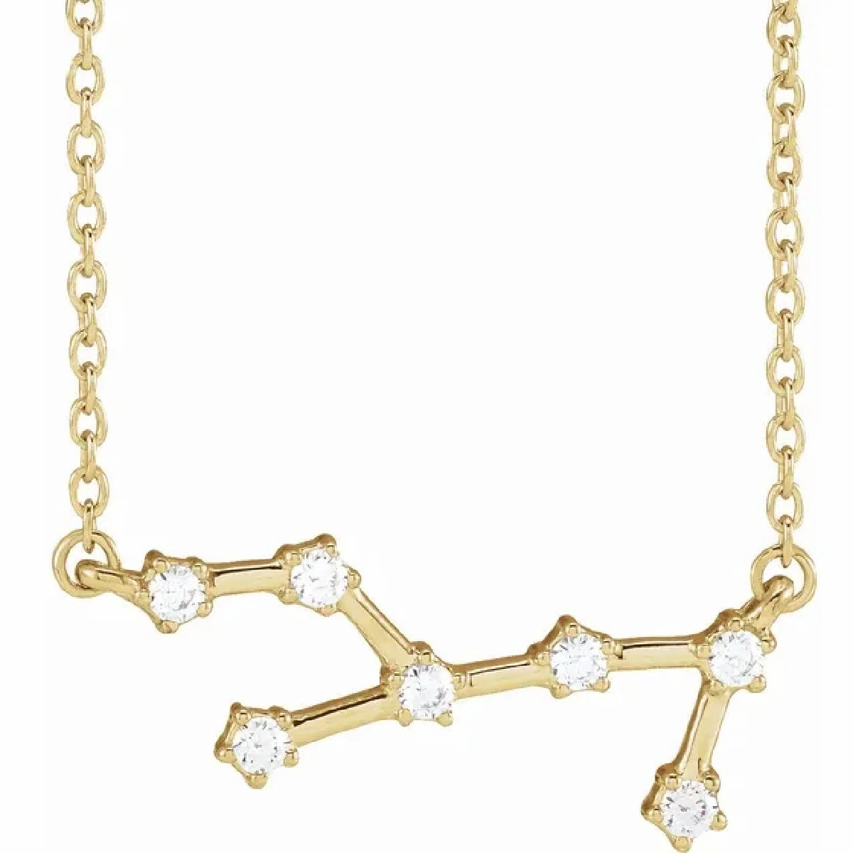 My Brightest Star 14K Yellow Gold Round Shape Diamond 14K Yellow Gold Necklace (.16ctw) Contemporary Item Modern Adornment