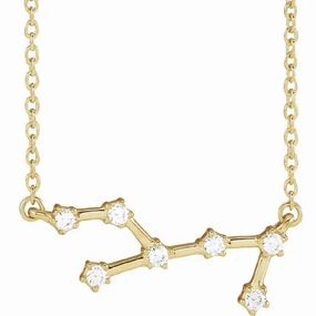 My Brightest Star 14K Yellow Gold Round Shape Diamond 14K Yellow Gold Necklace (.16ctw) Contemporary Item Modern Adornment
