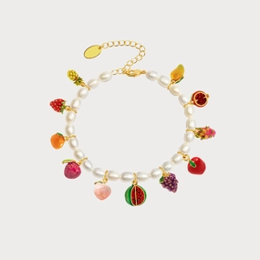 Symbolically Charged Fruit Pearl Bracelet