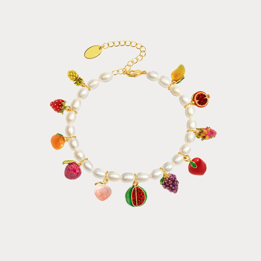 Symbolically Charged Fruit Pearl Bracelet