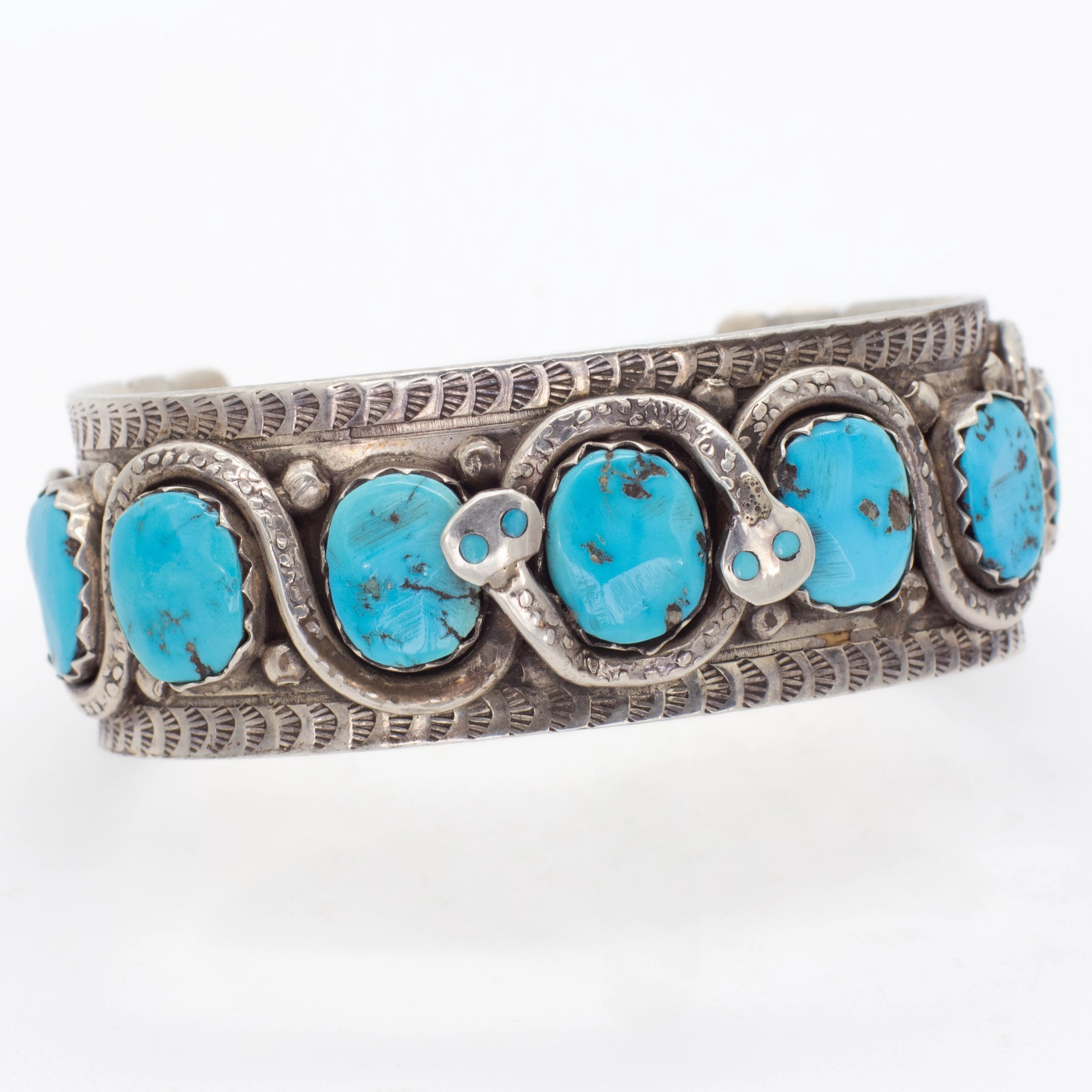 Vibrant Jewelry Shine Effie C. Navajo Handmade Sterling Silver Turquoise Cuff Bracelet