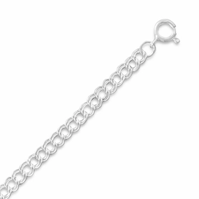 Highlight Feature Handmade Jewelry Pieces Double Link Chain Bracelet 5mm Wide Sterling Silver - Made in the USA